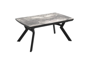 Jatkettava ruokapöytä Robat 160 / Cosmos High Gloss, Harmaa (marmorikuvio)