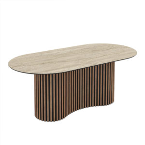 Ruokapöytä Oscar 200 / Traventen, Beige (Travertiinimarmorikuvio)