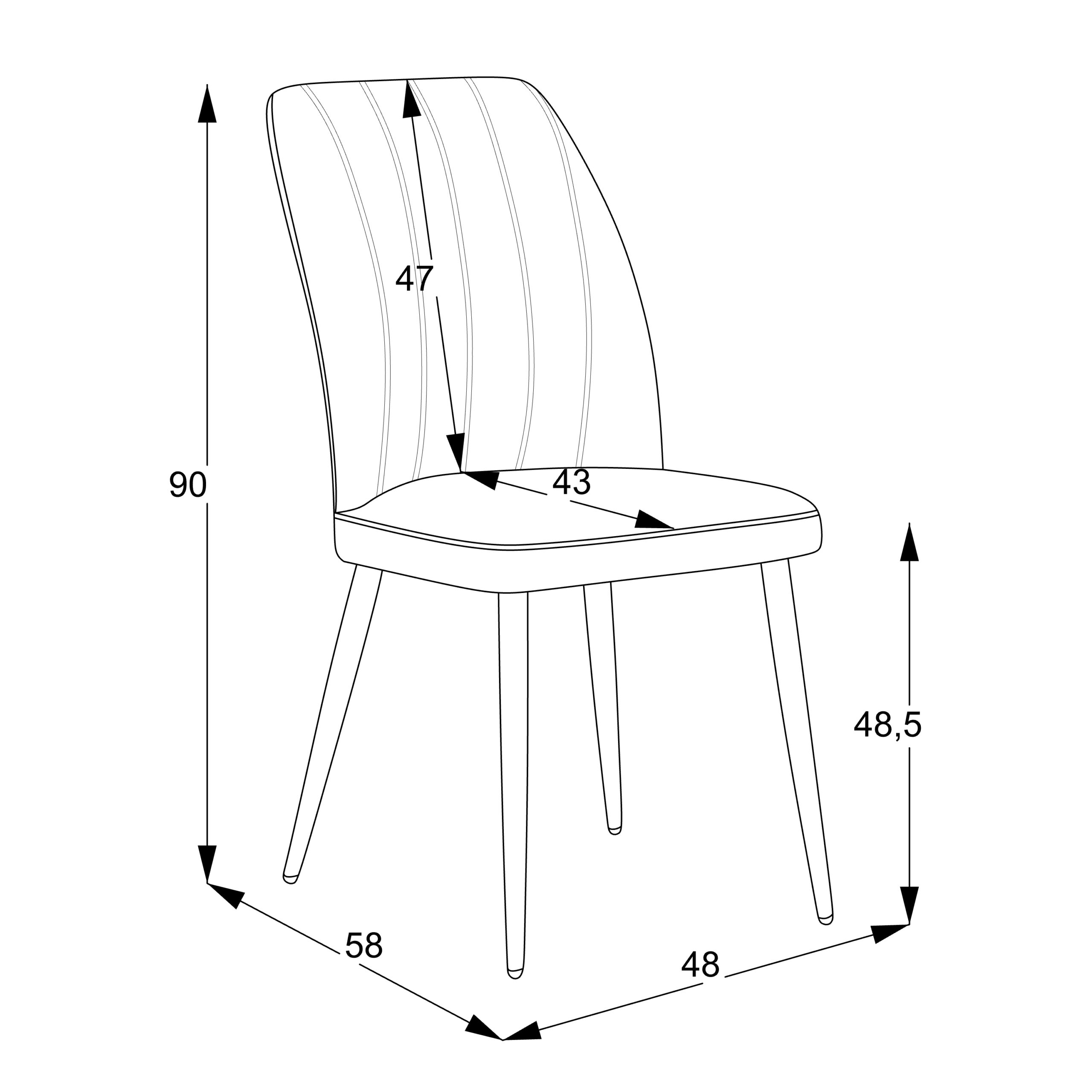 Ruokapöydän tuoli Varel/Uras 2-Conic KD, Ruskea - Kuva 3