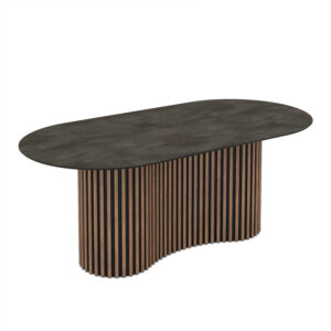 Ruokapöytä Oscar 200 / Irony Melamine, Tumman harmaa (marmorimainen)