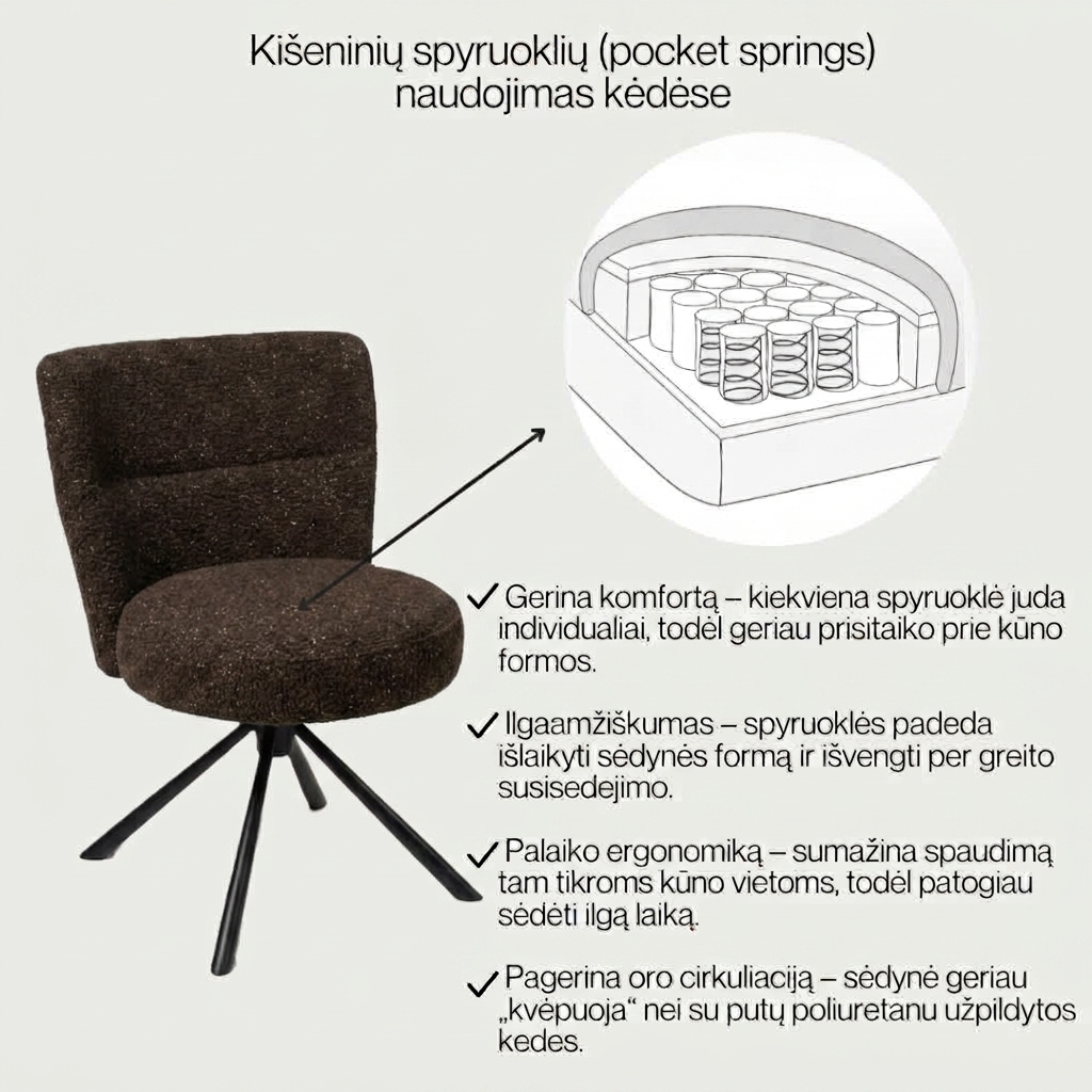 Ruokapöydän tuoli Mio / Raven 30, Ruskea (pyörivä jalusta) (Copy) - Kuva 3